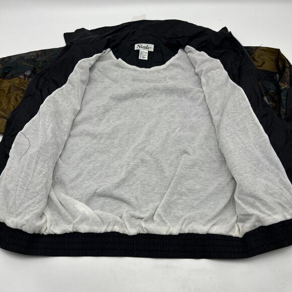 Vintage SLADE black and gold nylon 1990s windbreaker JACKET women’s Size LARGE - Picture 4 of 11